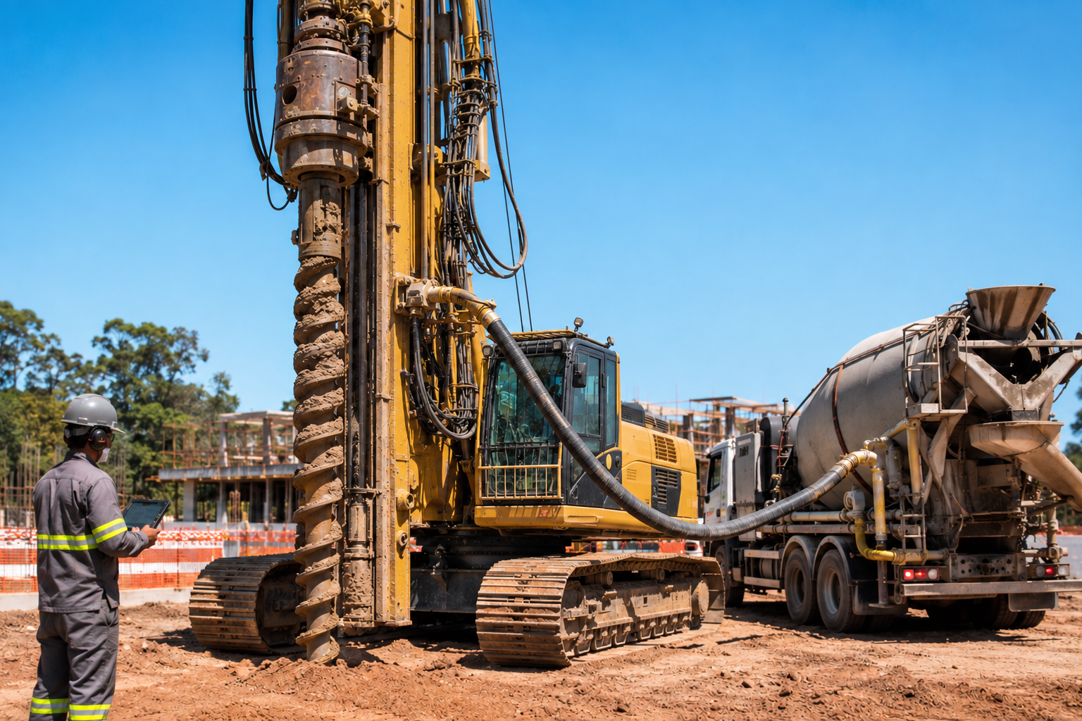 Blog 2 Bombeamento de concreto na estaca hélice contínua: por que essa etapa é fundamental para a execução?