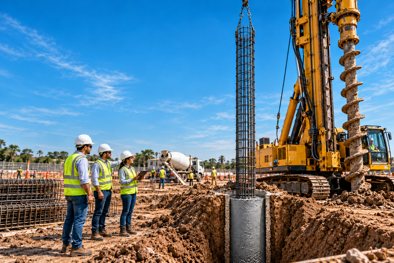 Armadura em estacas hélice contínua: por que ela é instalada após a concretagem?